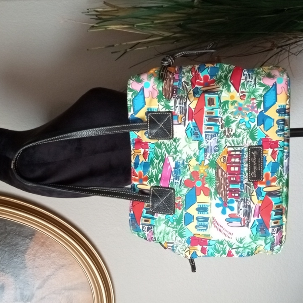 Rare!! DOONEY & BOURKE "Sandbar" Tropical Vacation XL Satchel Bag Purse.